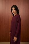 Basıc Triko Elbise-Bordo-MRW-1508