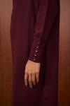 Basıc Triko Elbise-Bordo-MRW-1508