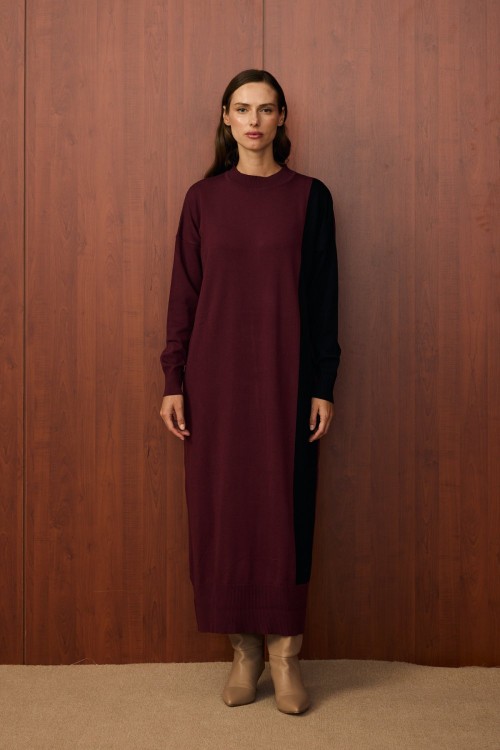 Blok Elbise-Bordo-MRW-1504