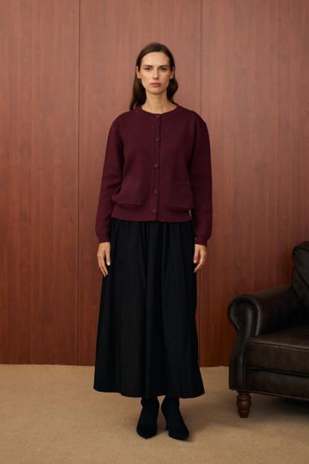 Bomber Mini Hırka-Bordo-MRW-1557