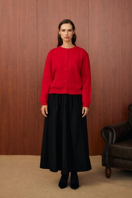 Bomber Mini Hırka-Kırmızı