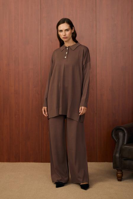 Paris Triko Takım-Kahverengi