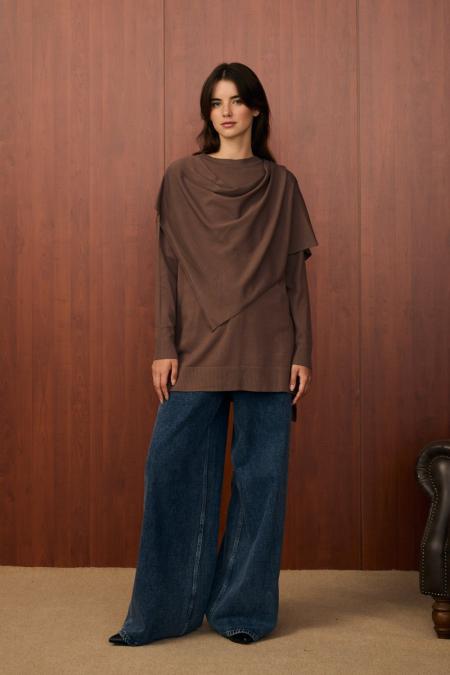 Meryy Triko Tunik-Kahverengi