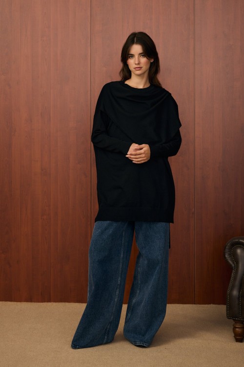 Meryy Triko Tunik-Siyah-MRW-1506