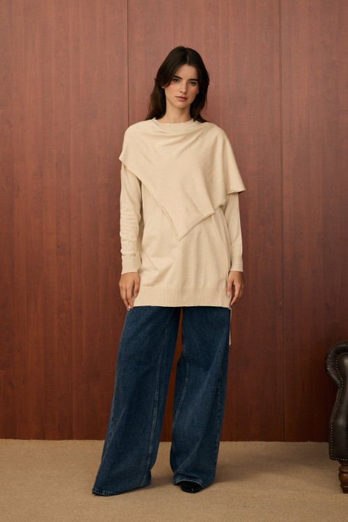 Meryy Triko Tunik-Bej-MRW-1506
