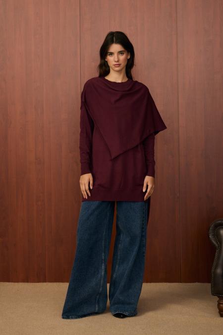 Meryy Triko Tunik-Bordo-MRW-1506