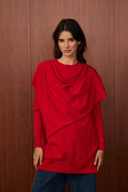 Meryy Triko Tunik-Kırmızı