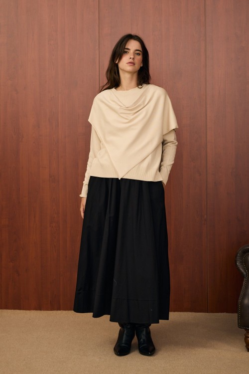 Venice Şal Triko Tunik-Bej-MRW-1507