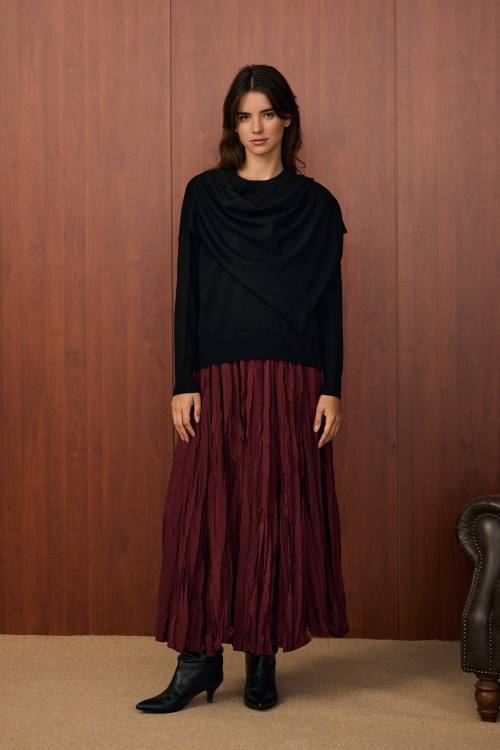 Venice Şal Triko Tunik-Siyah-MRW-1507