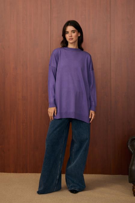 Venedik Triko Tunik-Mor-MRW-1502