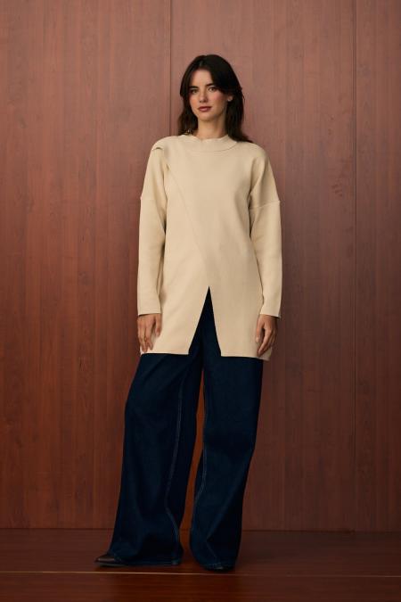 Makas Triko Tunik-Bej