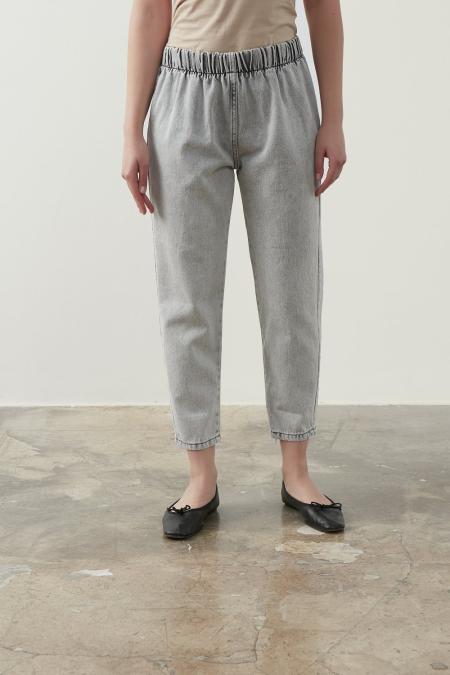 Peru Paça Denim Pantolon-Gri 