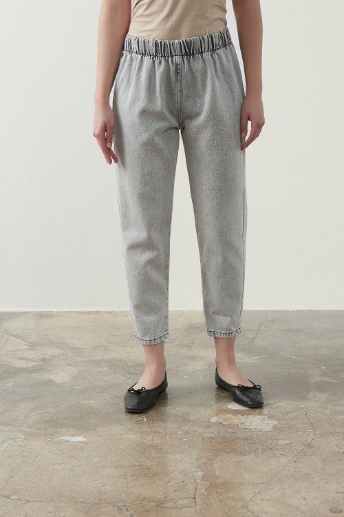 Peru Paça Denim Pantolon-Gri -MRW-1513