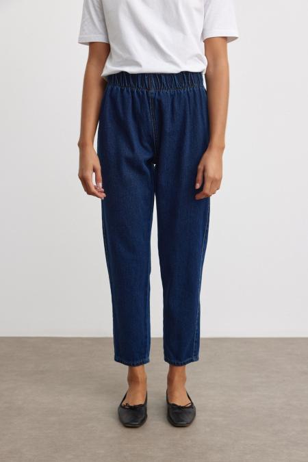 Peru Paça Denim Pantolon-Lacivert