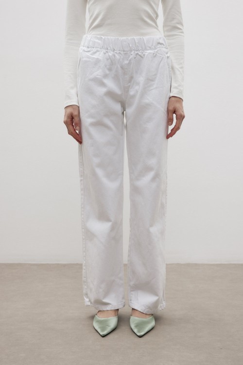 Palazzo Denim Pantolon-Beyaz-MRW-1515
