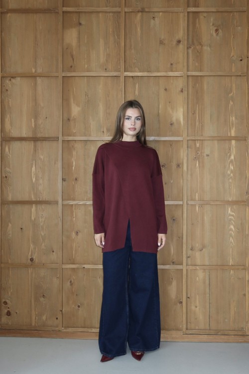 Makas Triko Tunik-Bordo-MRW-1559