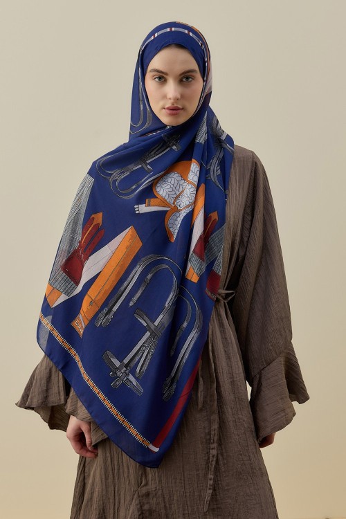 Artisan Şal-Lacivert-MRW-2612
