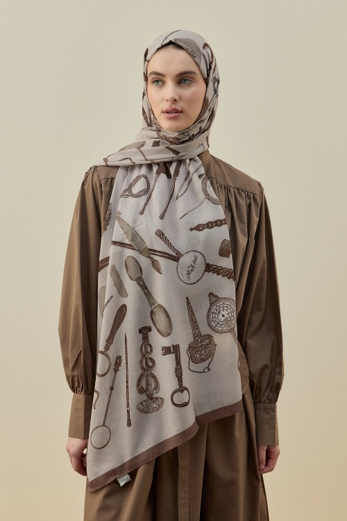 Luxe Minimal Şal-Kahverengi-MRW-2614