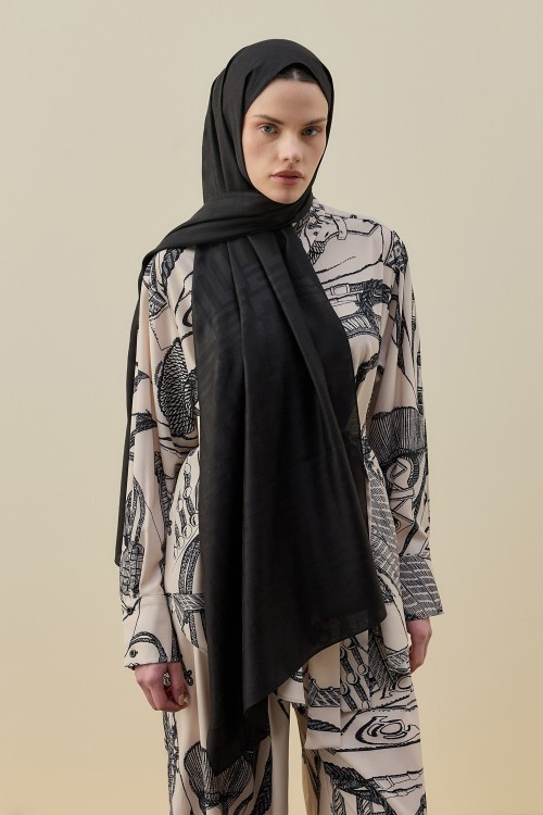 Royal Modest Şal-Siyah-MRW-2601