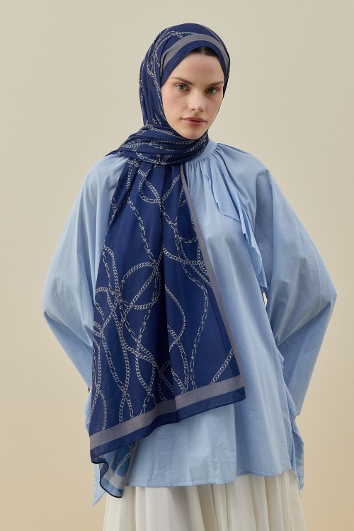 Crown Şal-Lacivert-MRW-2608