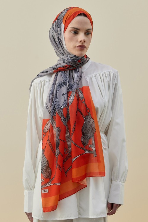 Modern Grace Şal-Turuncu-MRW-2613