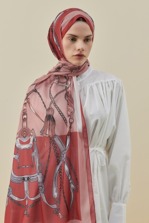 Modern Grace Şal-Kırmızı-MRW-2613