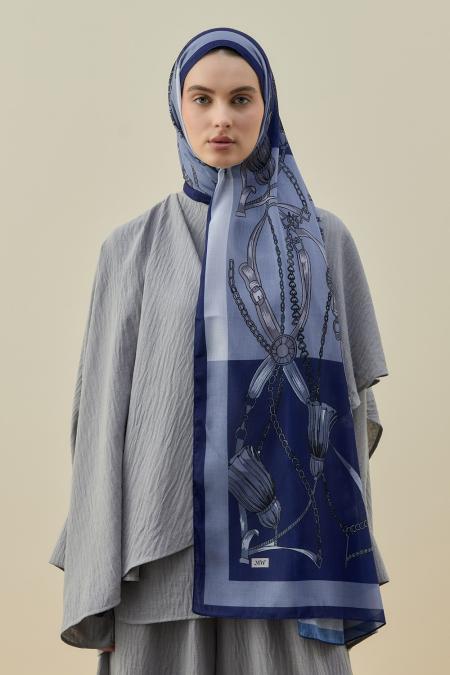 Modern Grace Şal-Lacivert