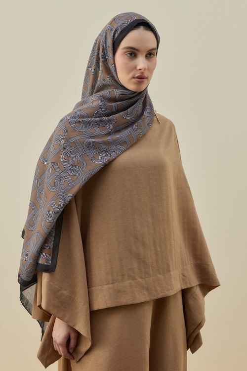 Geometrik Şal-Kahverengi-MRW-2609