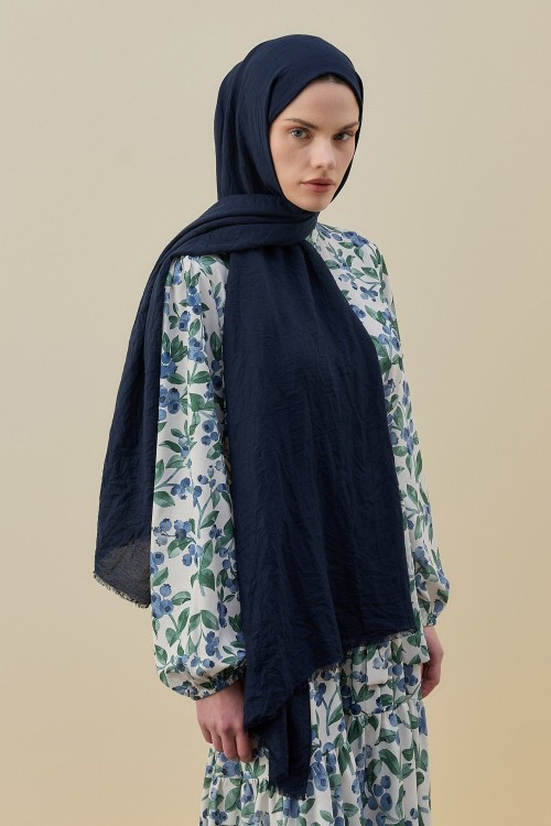 Soft Bambu Şal-Lacivert-MRW-2619