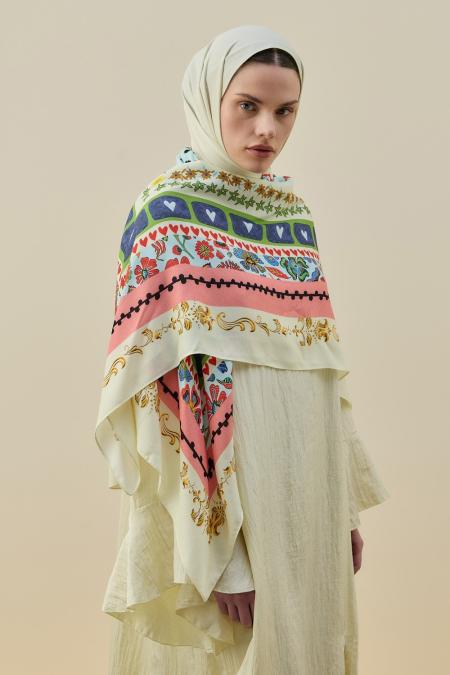 Chale Omuz Şal-Kırmızı