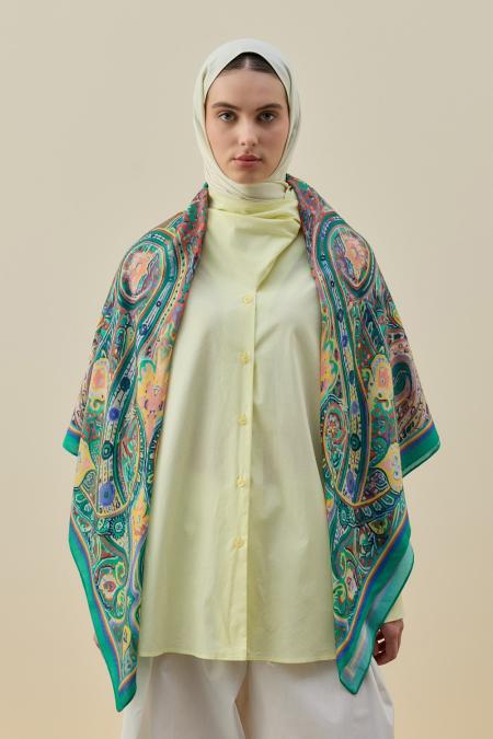 Chale Omuz Şal-Yeşil