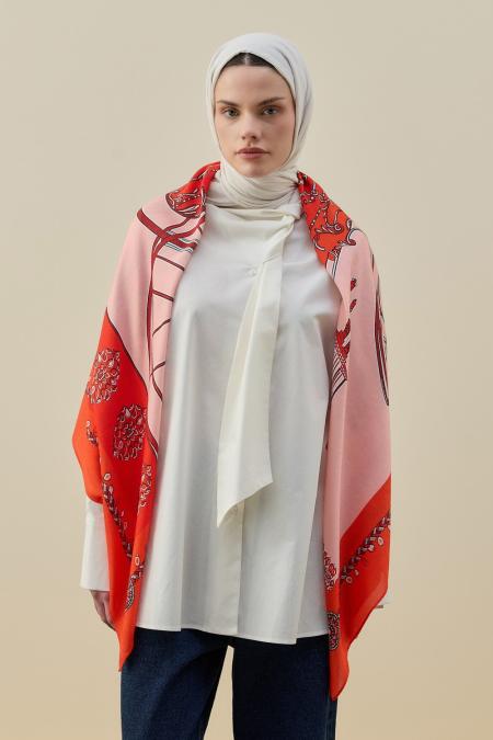 Chale Omuz Şal-Nar Çiçeği