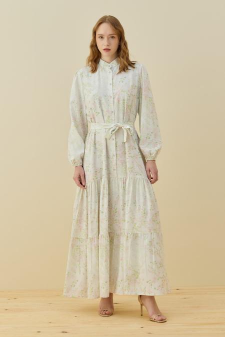 Bloom Serisi Elbise-Ekru 