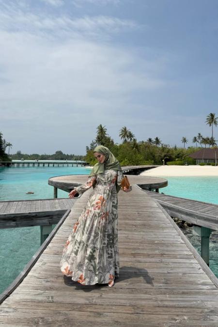 Bloom Serisi Elbise-Yeşil -MRW-1717