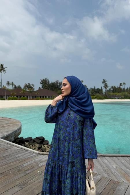 Bloom Serisi Elbise-Lacivert -MRW-1694