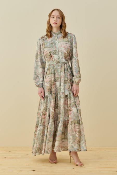 Bloom Serisi Elbise-Yeşil 