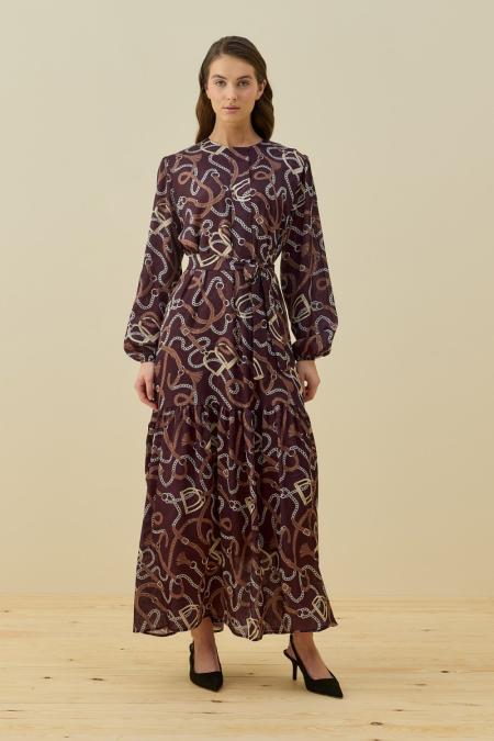 Elegante Elbise-Bordo 