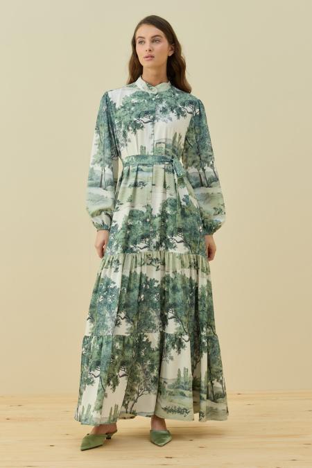 Bloom Serisi Elbise-Yeşil