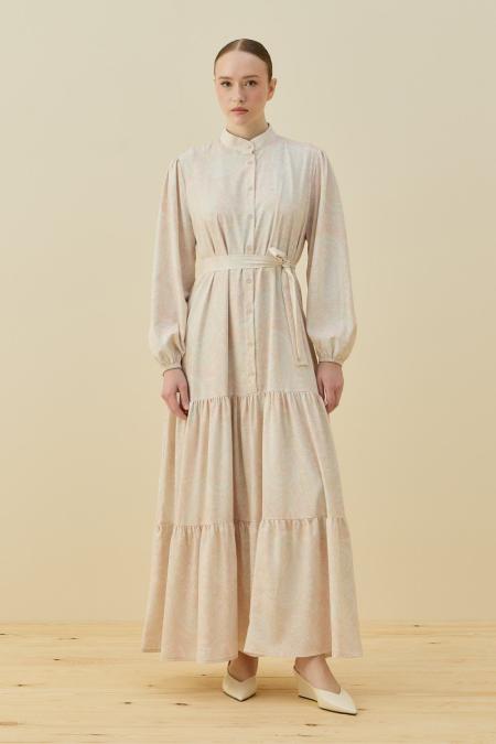 Bloom Serisi Elbise-Pudra 