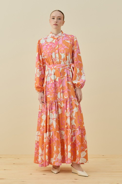 Bloom Serisi Elbise-Oranj -MRW-1734