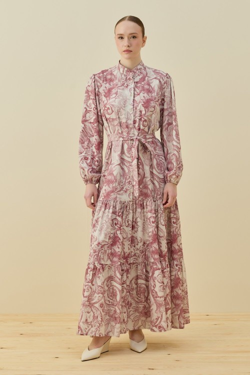 Bloom Serisi Elbise-Bordo-MRW-1758