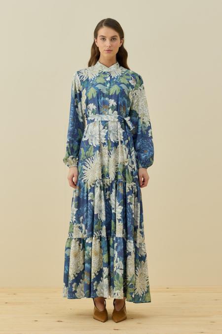 Bloom Serisi Elbise-Mavi 