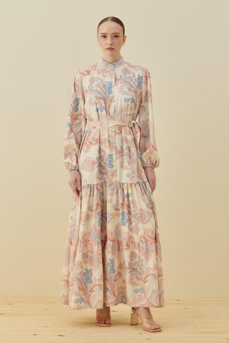 Bloom Serisi Elbise-Pudra 