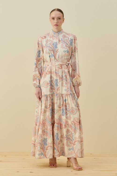 Bloom Serisi Elbise-Pudra -MRW-1783