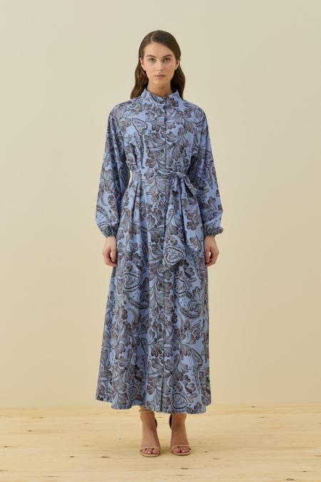 Leydi Krep Elbise-Bebe Mavi  