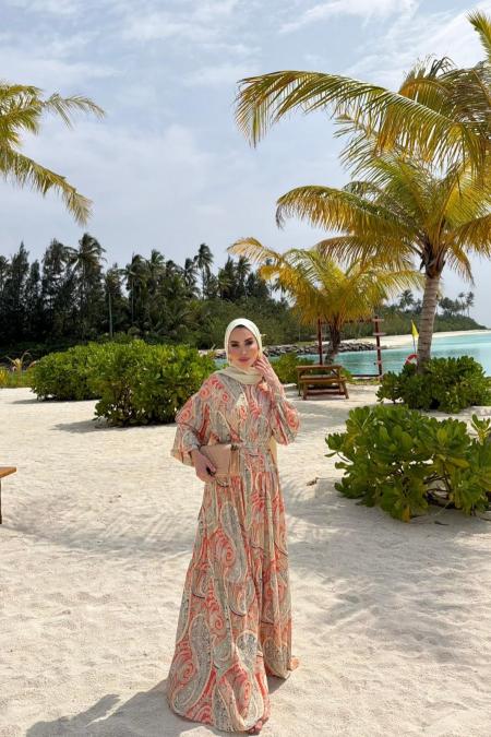 Marakeş Elbise-Oranj -MRW-1775