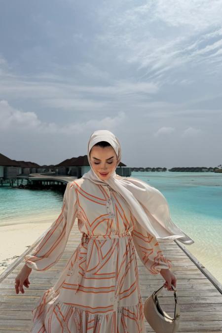 Bloom Serisi Elbise-Oranj -MRW-1707