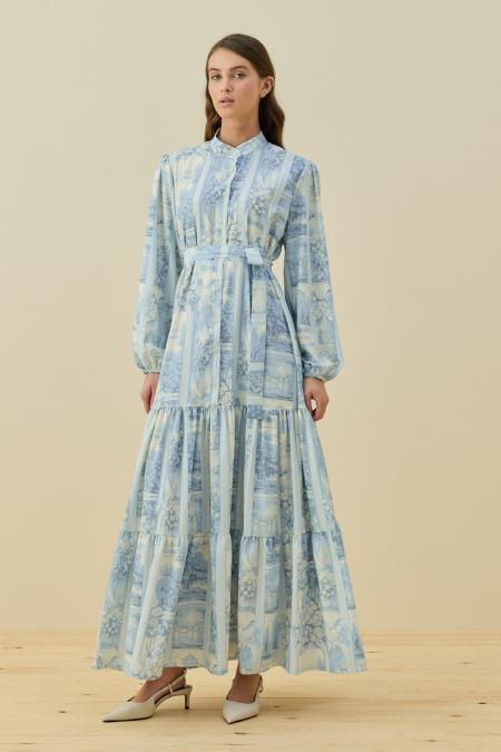 Bloom Serisi Elbise-Buz Mavi 