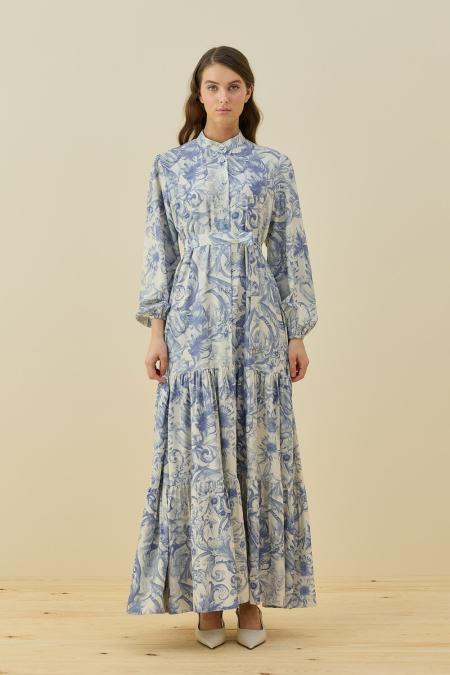 Bloom Serisi Elbise-Mavi 