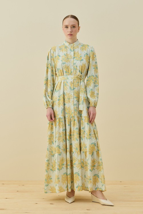 Bloom Serisi Elbise-Sarı-MRW-1728